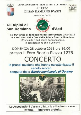 Concerto offerto dal Gruppo ANA di San Damiano d'Asti